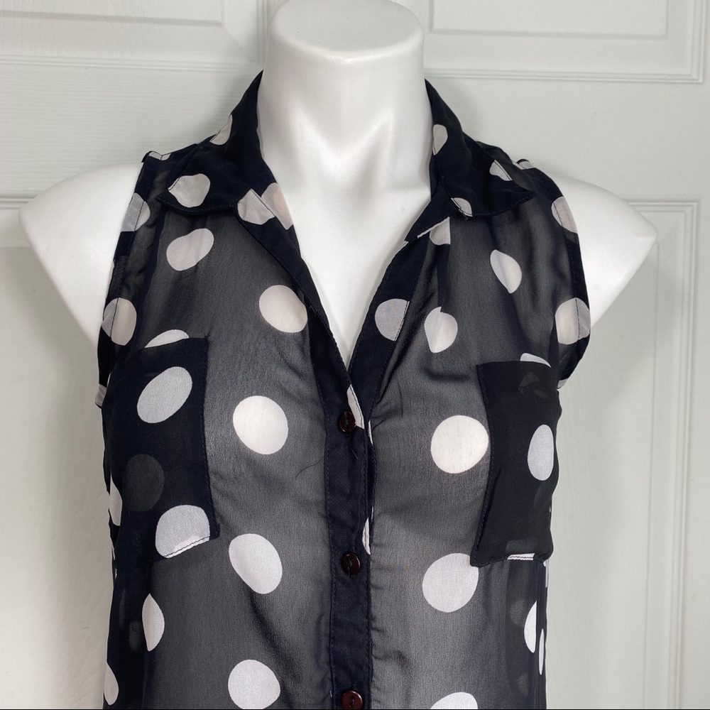 Fun & Flirt Sheer Button Down Top - Picture 2 of 7